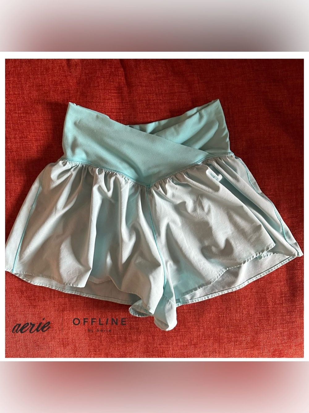 OFFLINE by Aerie Real Me Teal Blue Flowy Short